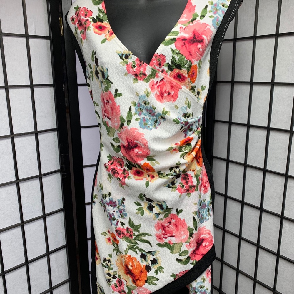D21- 92 SLEEVES FLORAL PRINT DRESS NEVER WRINKLES